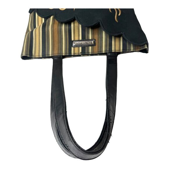 Longaberger Handbag Shoulder Bag Coffee Cup Themed Purse Black Brown Gold Vtg - Picture 6 of 8